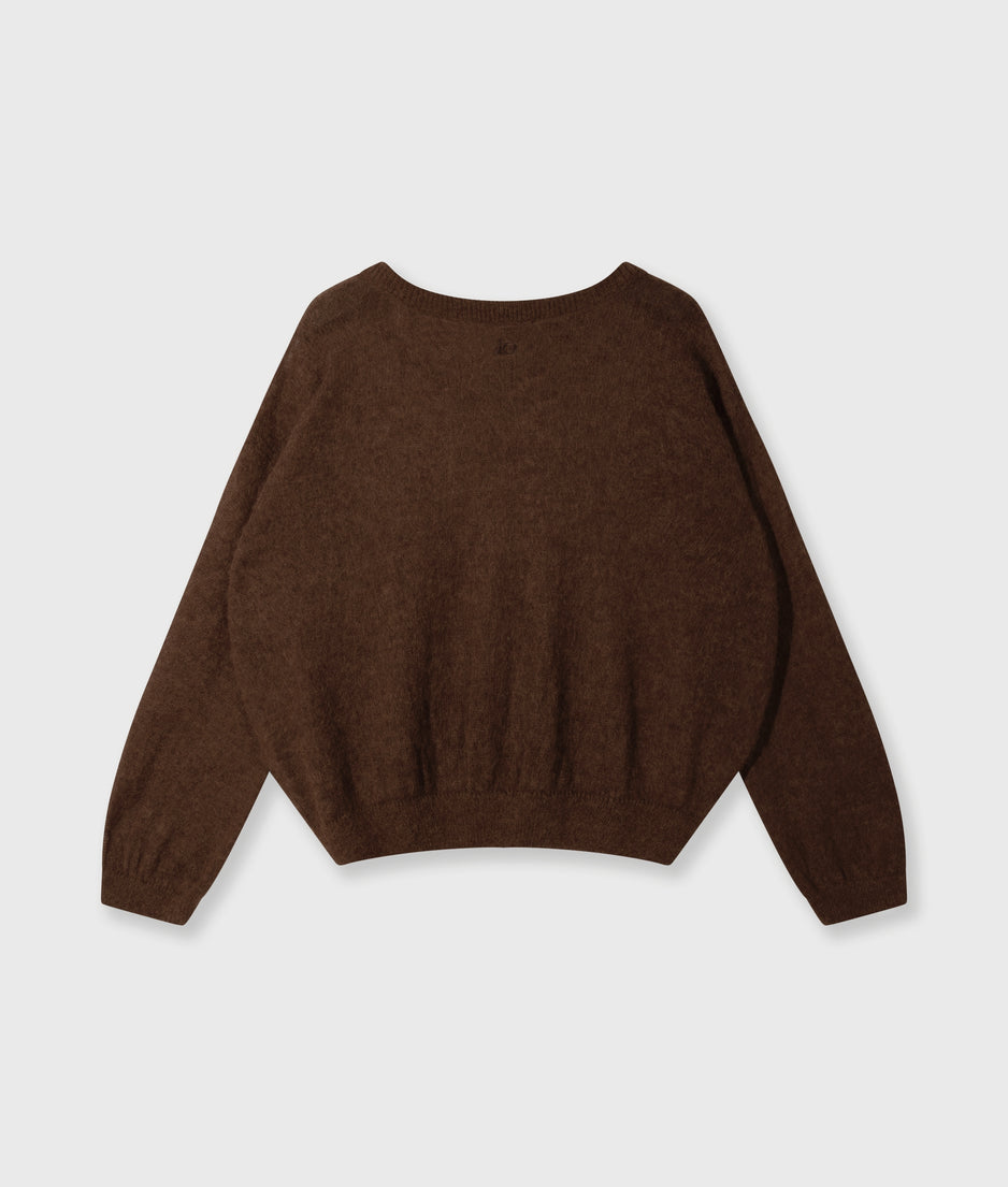 thin knit sweater | dark truffle