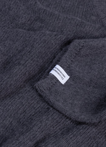 dunne V-hals knit sweater | steel blue