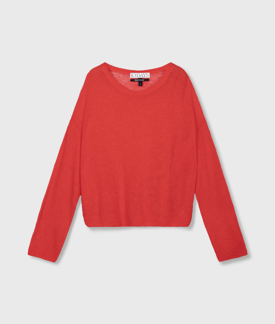 sweater thin knit | poppy red