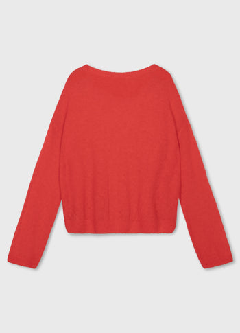 sweater thin knit | poppy red