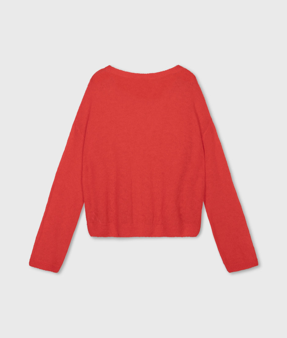 sweater thin knit | poppy red