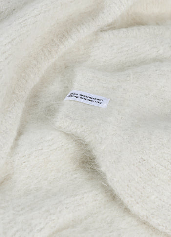 gebreide sweater lurex capuchon | ecru