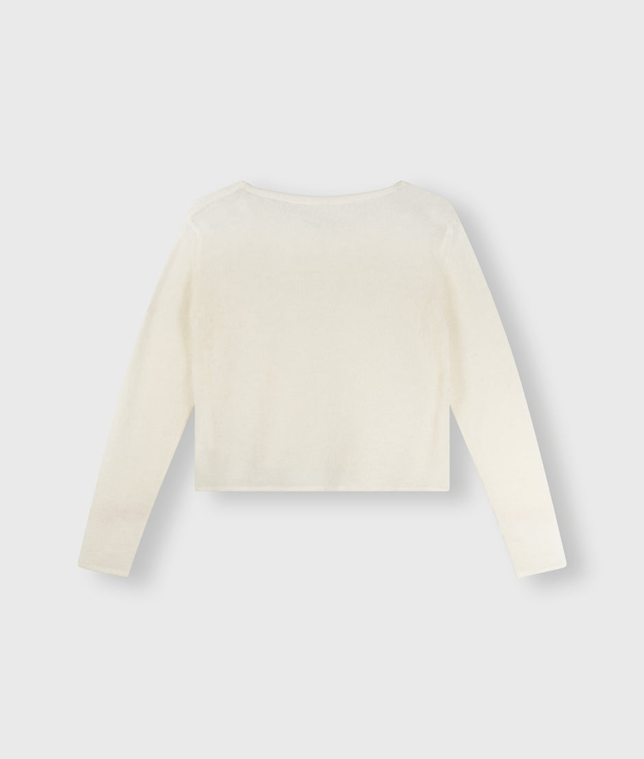 thin knit sweater | ecru