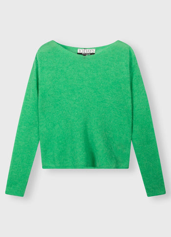 thin knit sweater | apple green