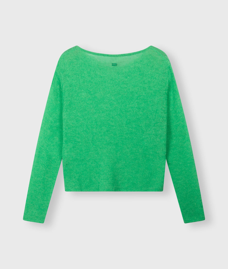 thin knit sweater | apple green