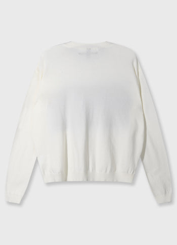 smile love knit sweater | ecru