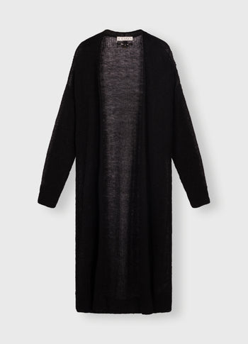 long knit cardigan | black