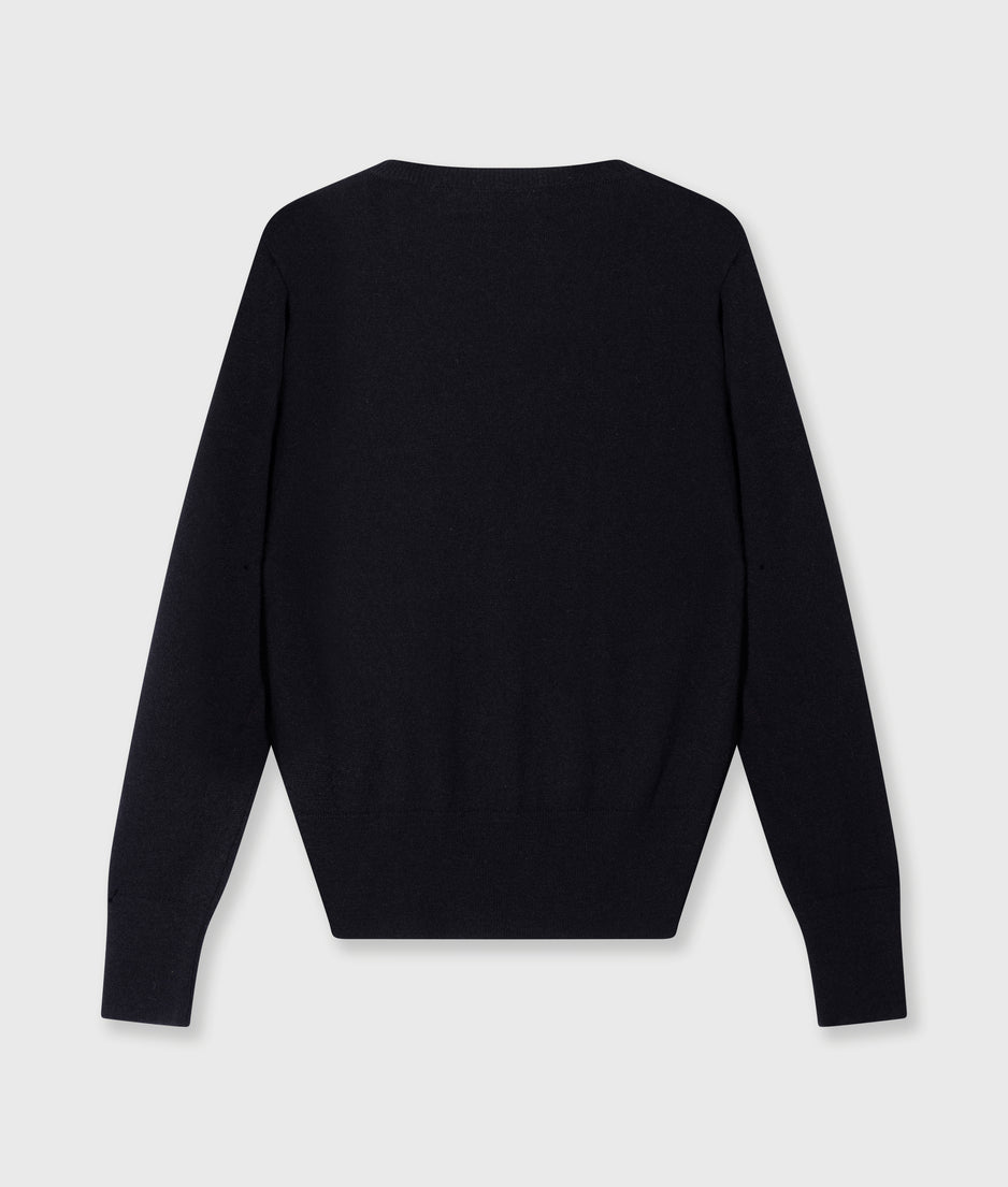 v-knit classic cashmere | black