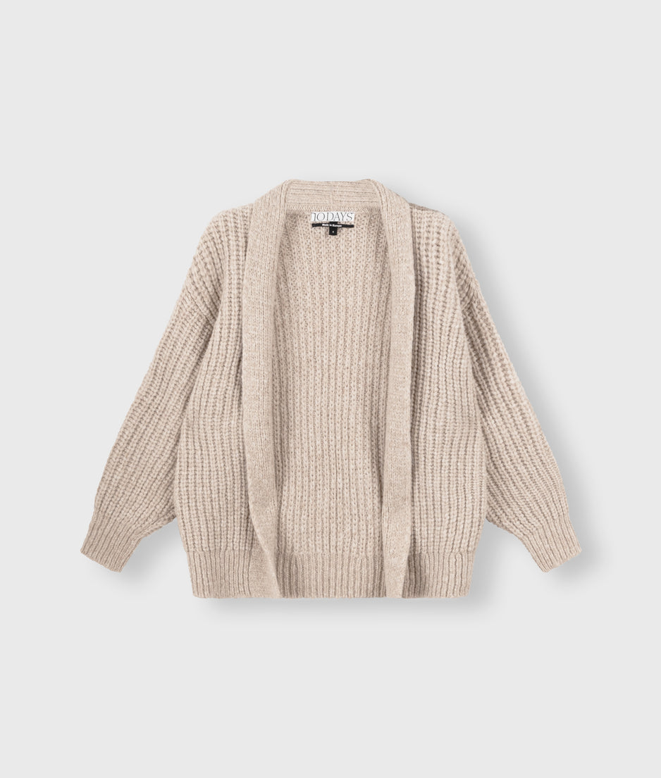 chunky knit cardigan | sepia melee