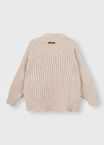 chunky knit cardigan | sepia melee