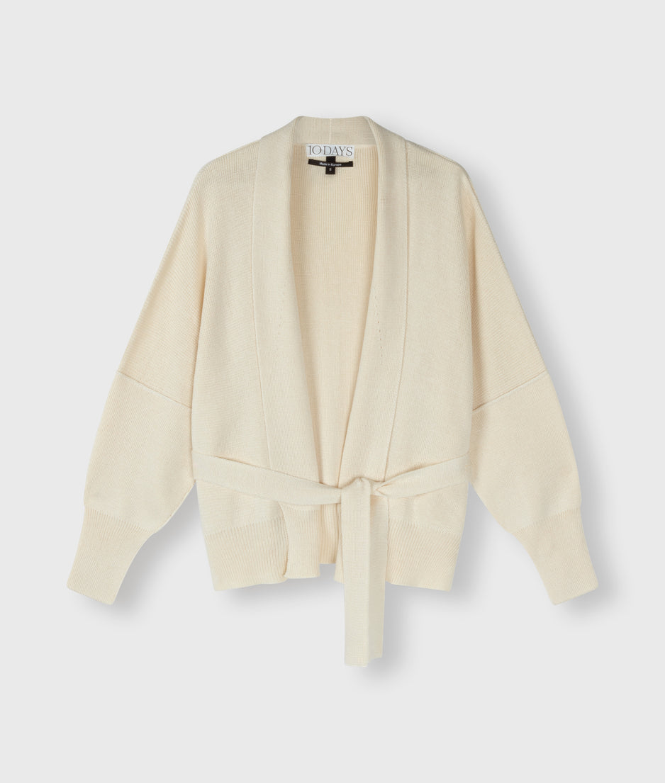 cotton knit cardigan | light safari