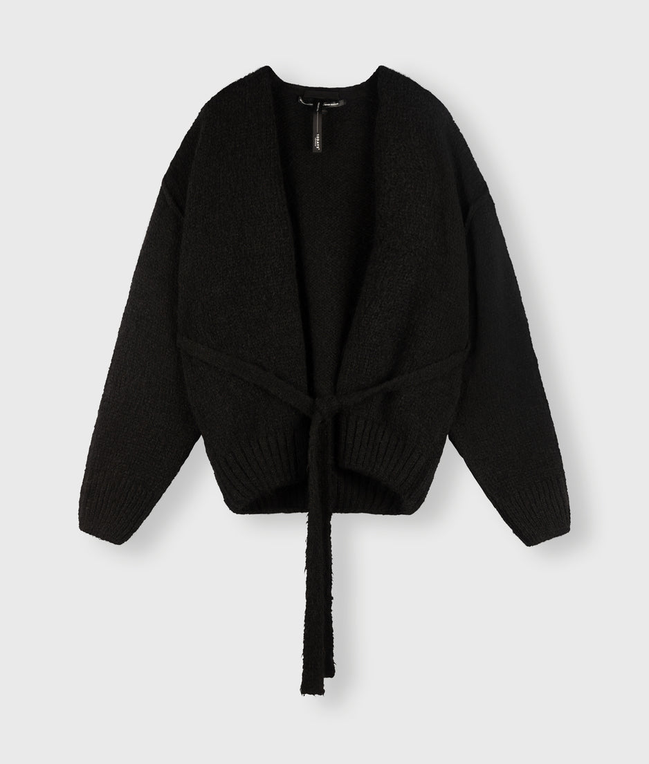 short cardigan alpaca | black