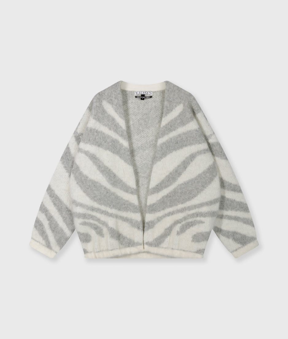 gebreid vest zebra | ecru