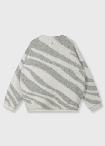 gebreid vest zebra | ecru