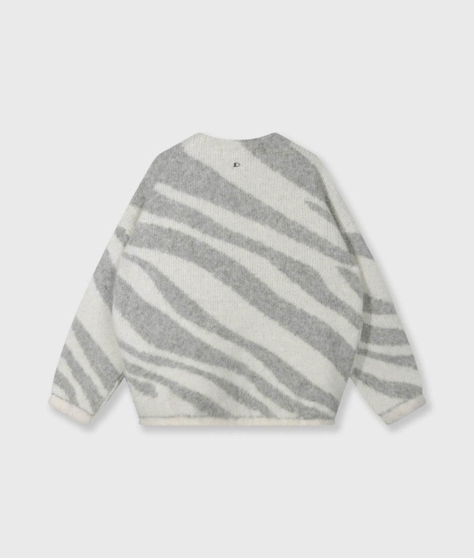 gebreid vest zebra | ecru