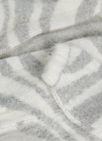 gebreid vest zebra | ecru