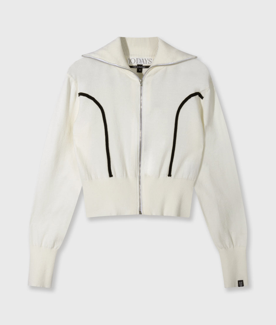 slim knit cardigan | ecru