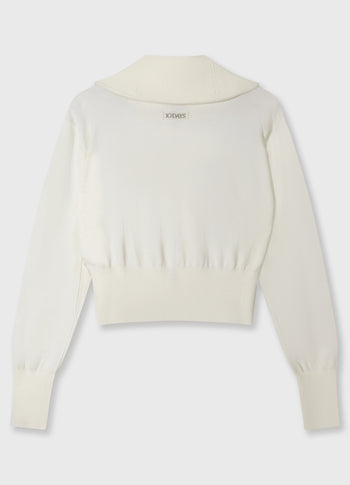 slim knit cardigan | ecru