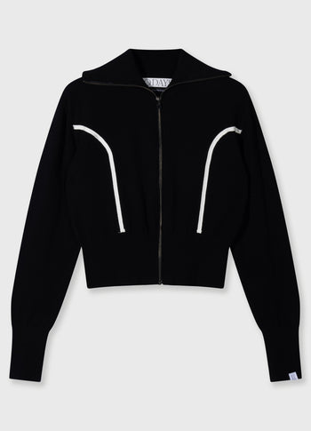 slim knit cardigan | black