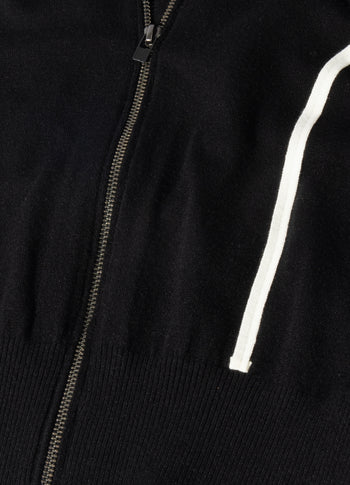 slim knit cardigan | black