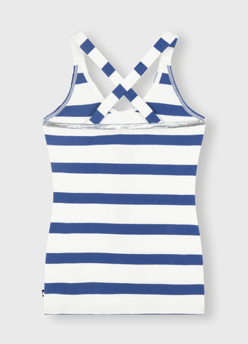 wrapper stripes foil | ecru/electric blue