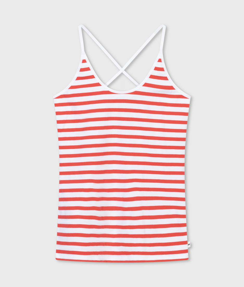 petit wrapper stripes | white/poppy red