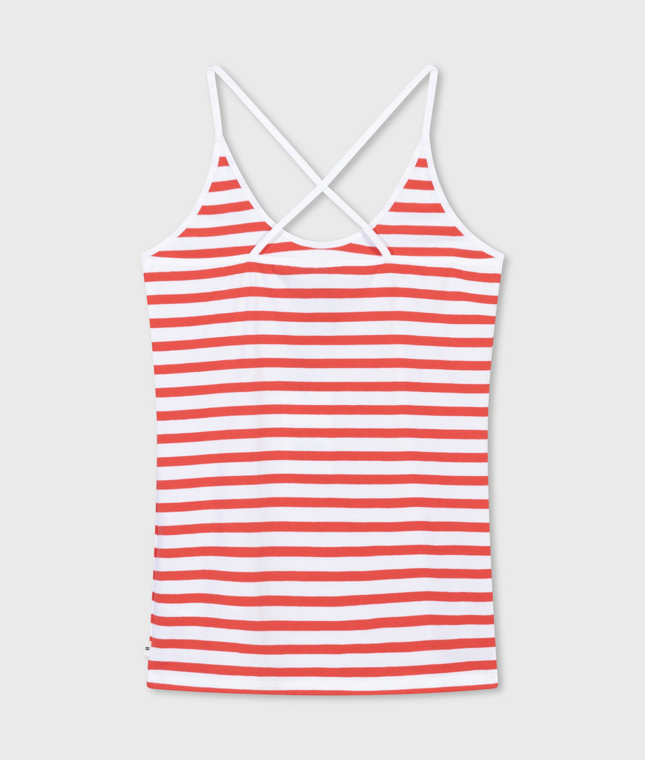 petit wrapper stripes | white/poppy red