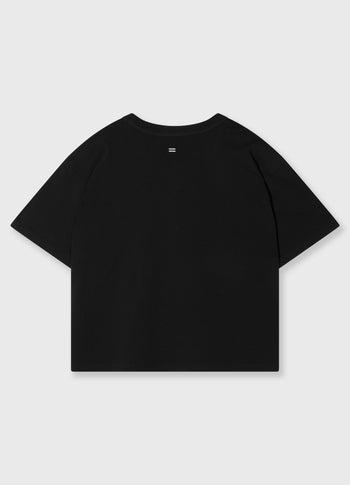 thick cotton tee logo | black