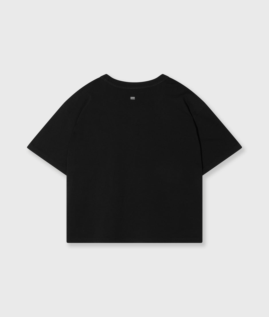 thick cotton tee logo | black