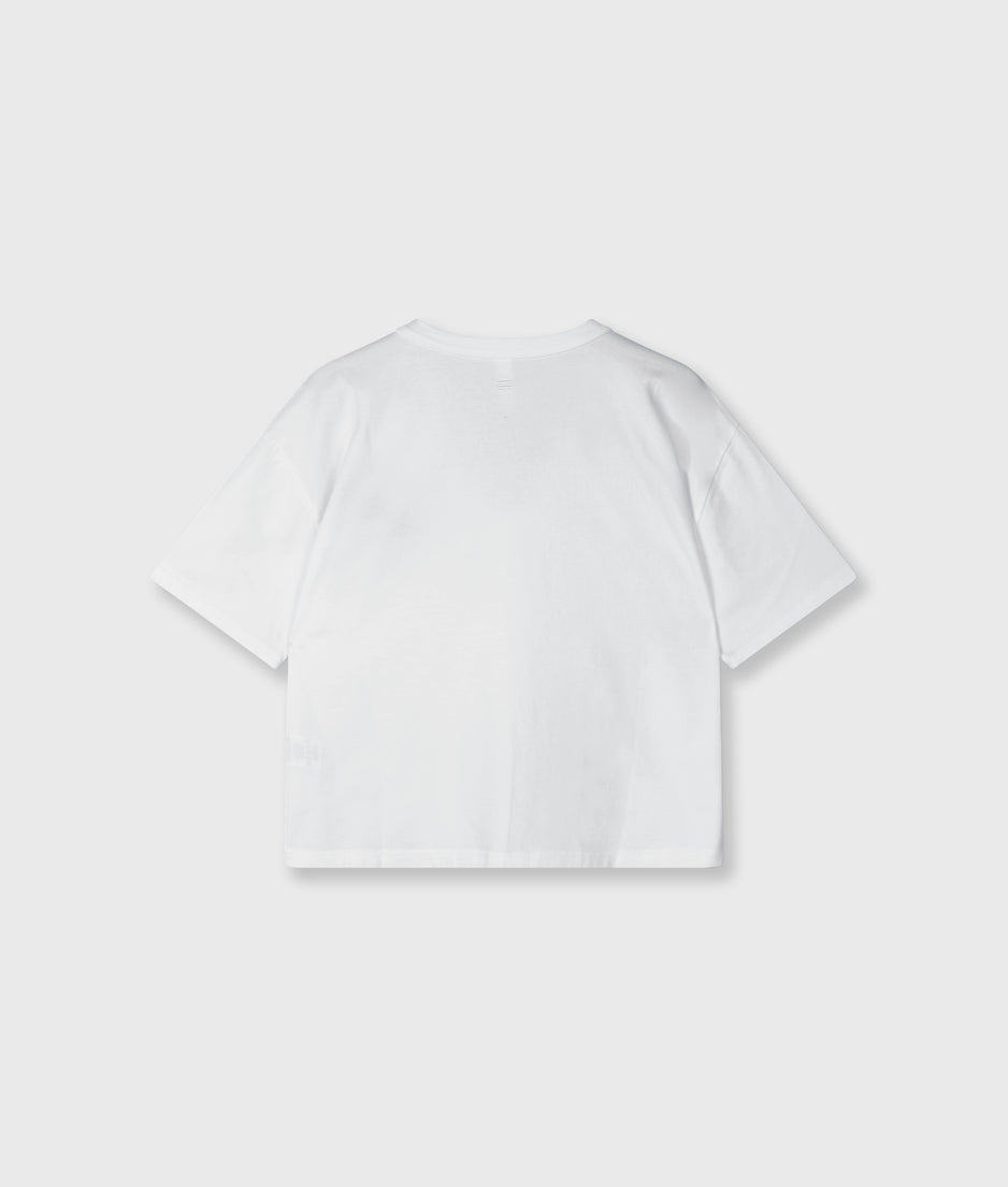thick cotton v-neck tee | white