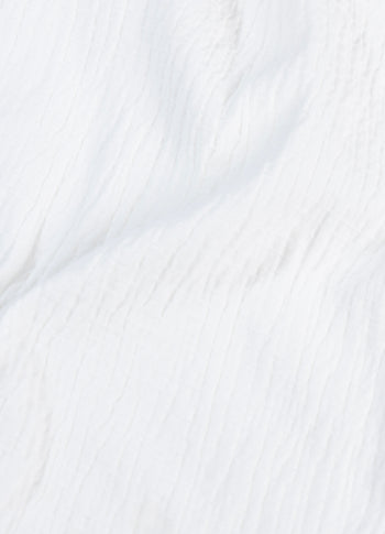 v-neck crinkle top | ecru