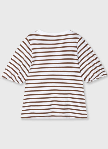 balloon tee stripes | white/dark truffle