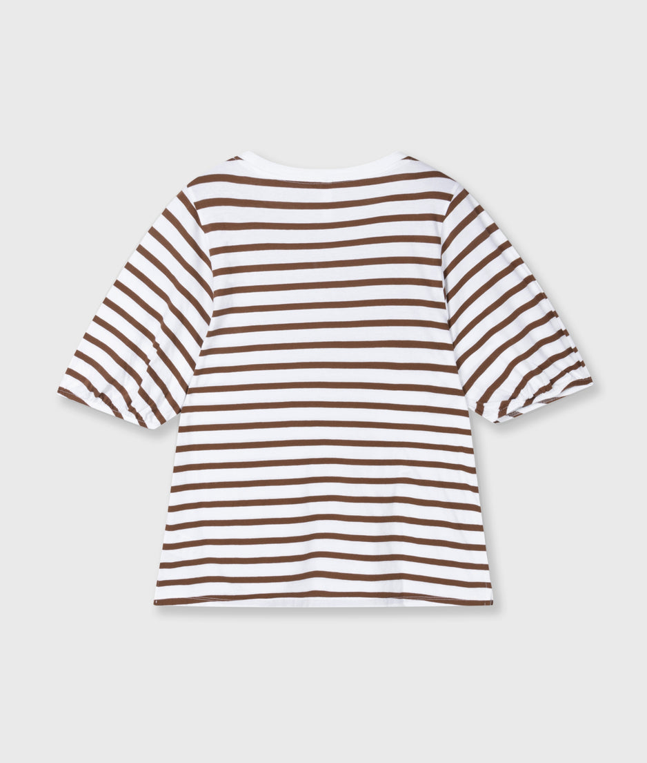 balloon tee stripes | white/dark truffle