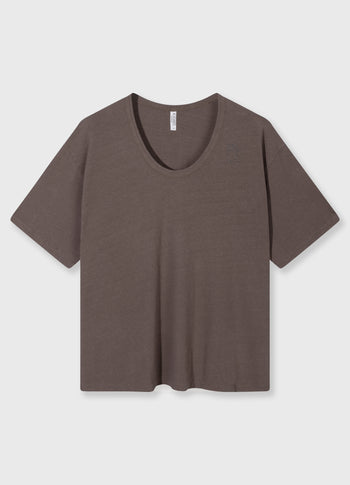 deep tee cotton linen | moonrock