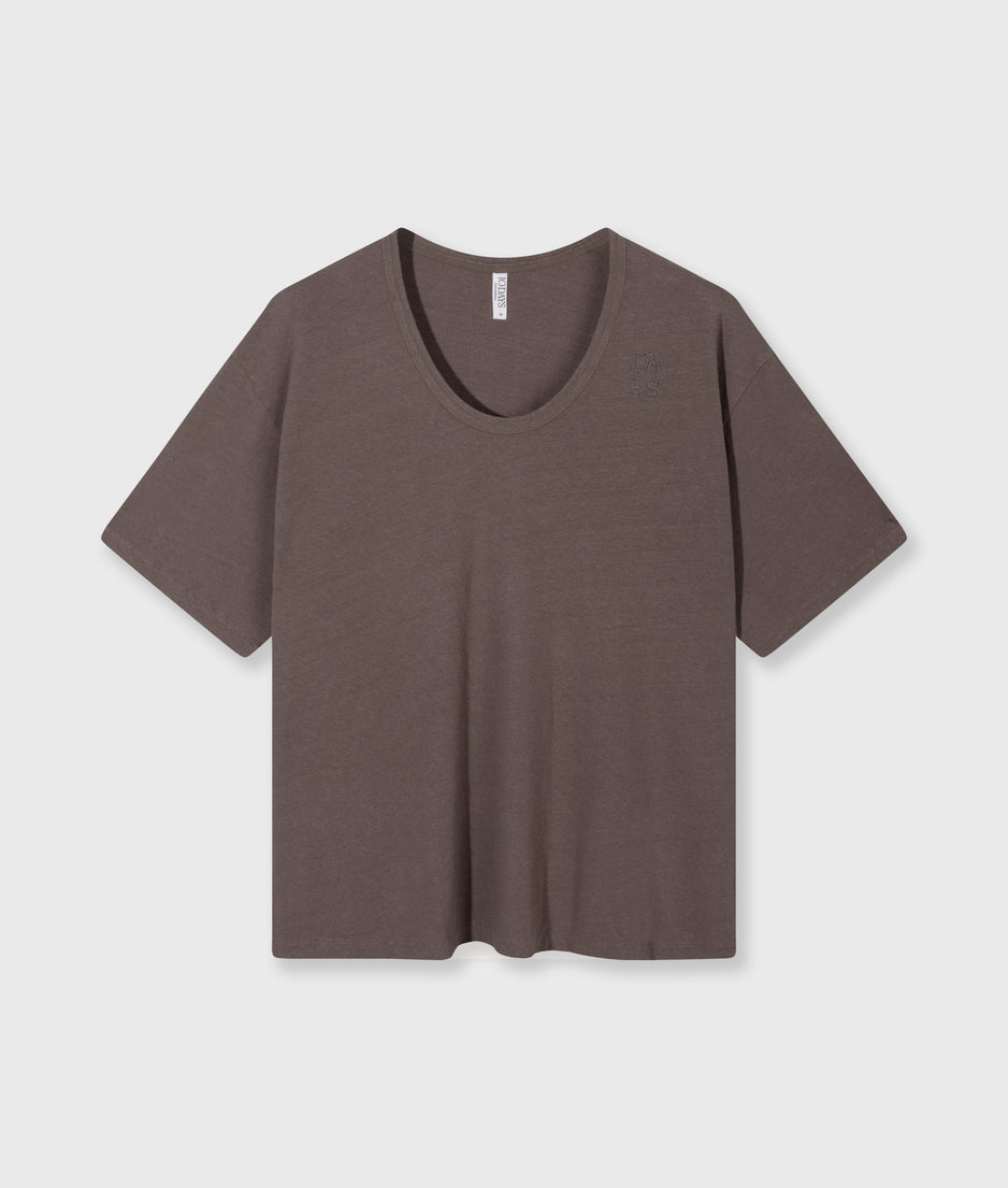 deep tee cotton linen | moonrock