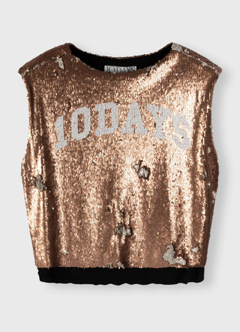 padded top sequins | rose gold