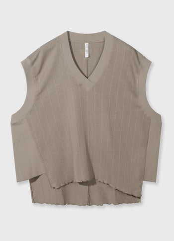 v-neck mesh top | fog