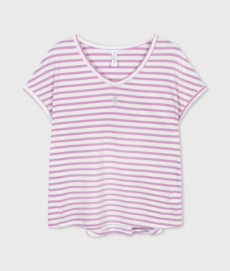 tee stripes | ecru/violet