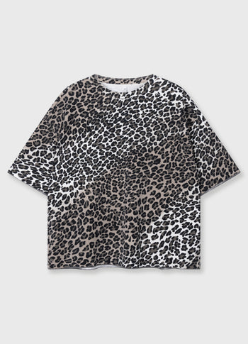 soft scuba tee leopard | ecru