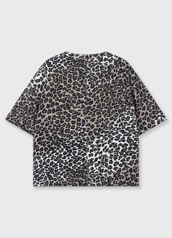 soft scuba tee leopard | ecru