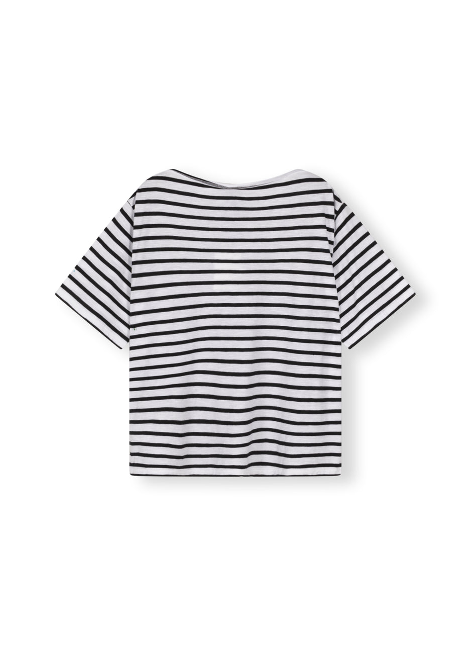 jersey tee stripe | ecru/black