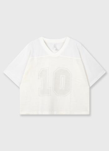 mesh baseball tee | ecru