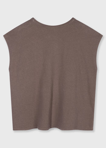 cotton linen tee | moonrock