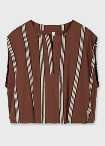 balloon top stripes | deep brown