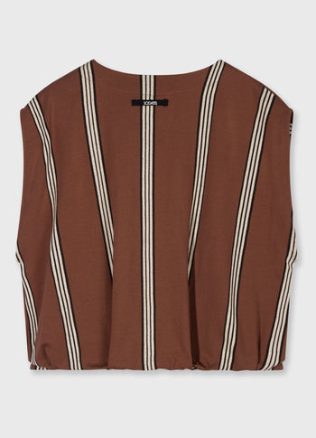 balloon top stripes | deep brown