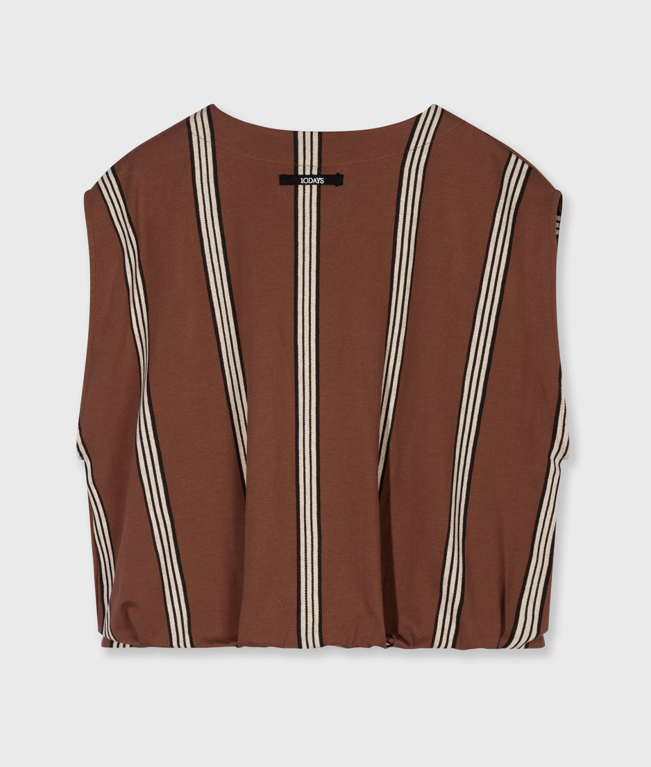 balloon top stripes | deep brown