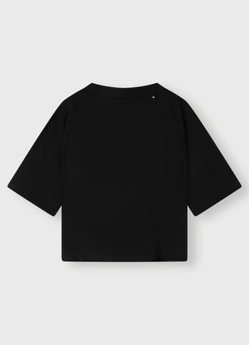 squared cropped tee | black