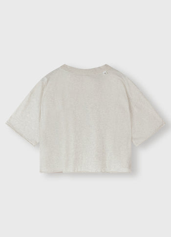 squared cropped tee | soft white melee