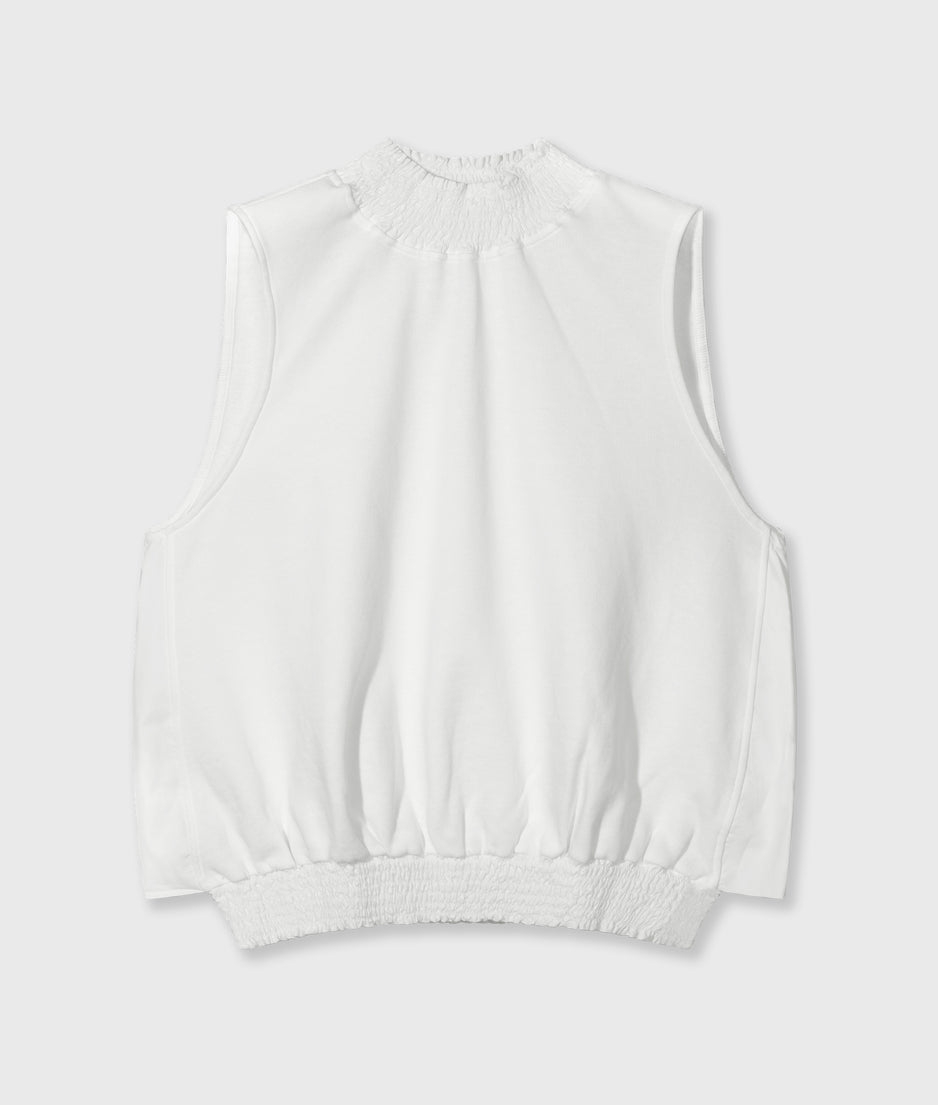 smocked top | ecru