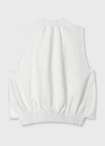 smocked top | ecru